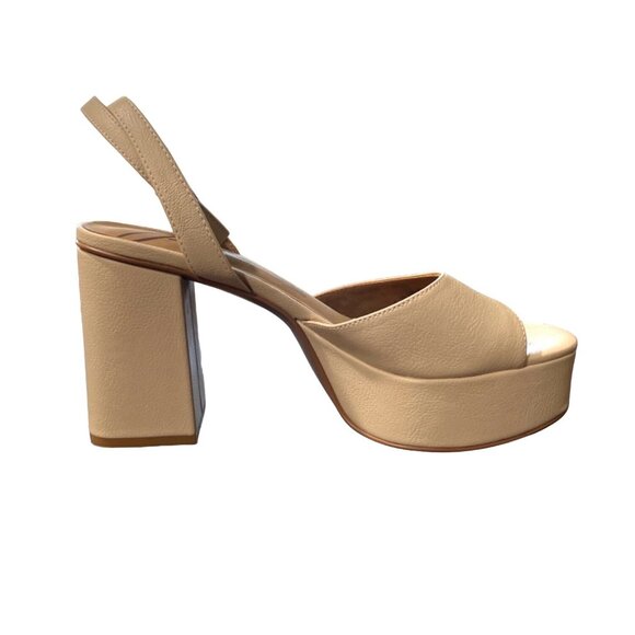 Zodiac Women's Priya Sandals Two-Piece Strap Block Heel Beige Size 8.5 - Picture 3 of 10